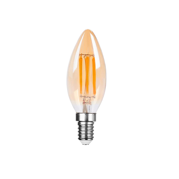 LED filament žarulja Green Tech 4W, 2700K, E14, AC220V, C35, amber, dimabilna - LFB-3210