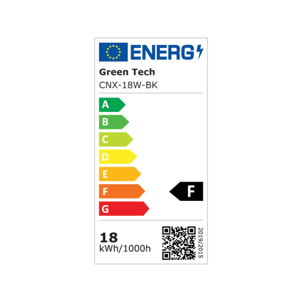 LED plafonjera Green Tech 18W 5 CCT 3000K-3500K-4000K-5000K-6500K, Ø 22 cm crna - Slika 6