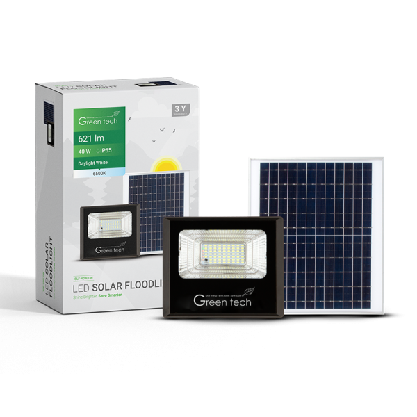 LED solarni reflektor Green Tech 40W, 6500K, IP65 - SLF-40W-CW