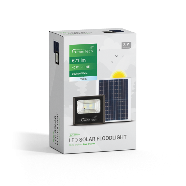 LED solarni reflektor Green Tech 40W, 6500K, IP65 - SLF-40W-CW - Slika 5