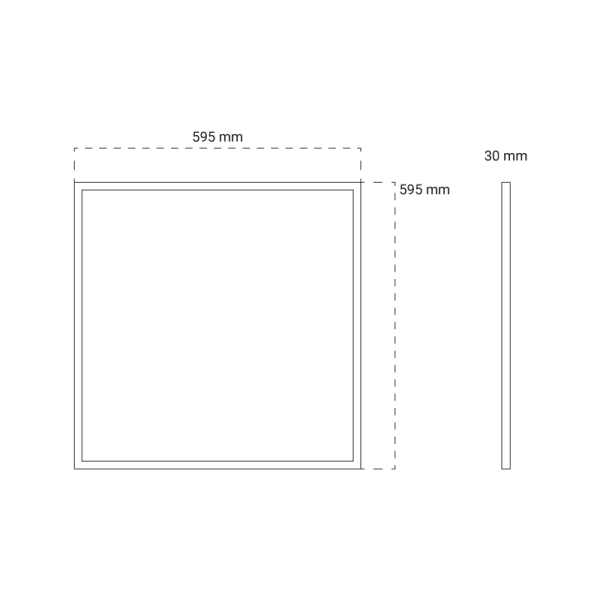 LED panel Green tech 595 x 595 x 30 mm 40W, 3 CCT, 130lm/W, Philips driver - PLX6060 - Slika 3