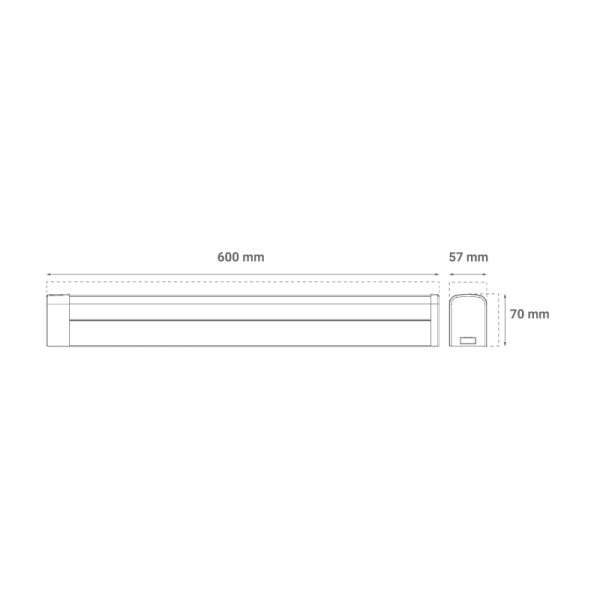 LED kupaonska zidna lampa, srebrna, 1350 lm, 15W, 4000 K, IP44, 60 cm - BTS-600 - Slika 5