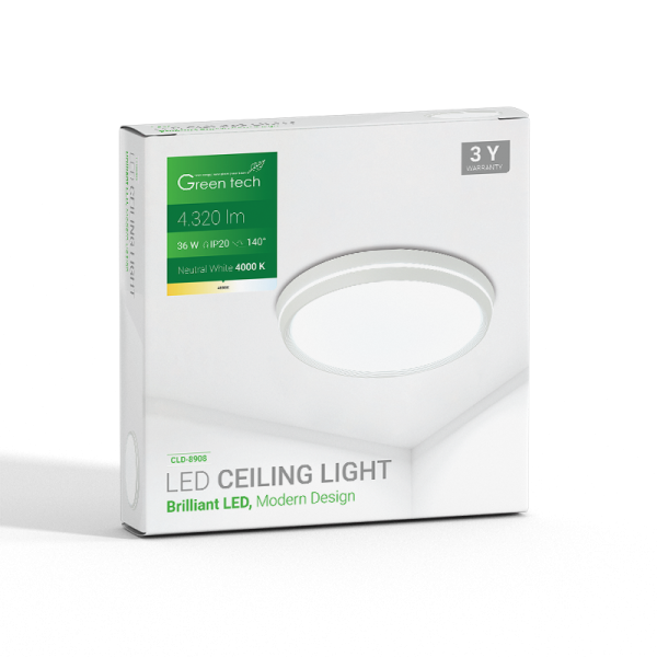 LED plafonjera Green Tech Brilliant 36W 4000K 51cm bijela - Slika 4