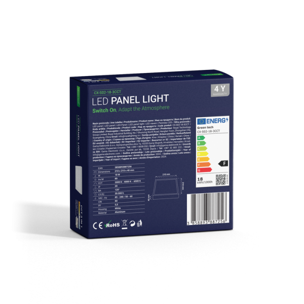 LED panel nadgradni kvadratni Green Tech 18W 3CCT - Slika 3