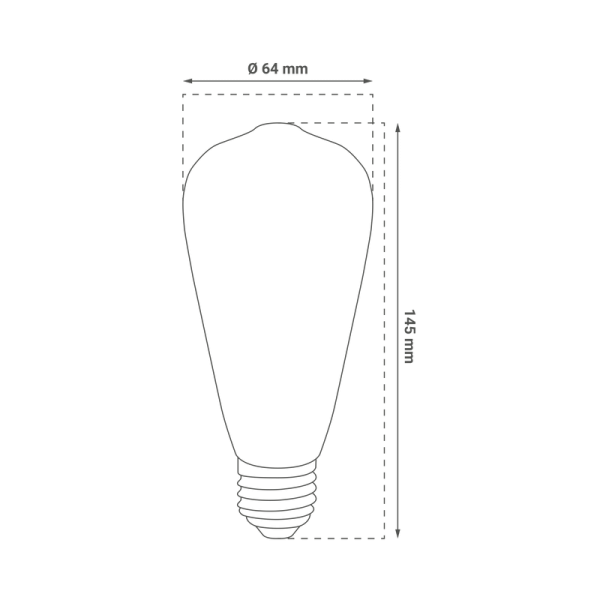 LED filament žarulja Green Tech 8W, 2300K, E27, AC220V, ST64, amber, dimabilna - LFB-5301 - Slika 6