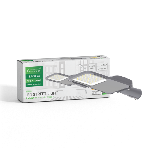 LED ulična svjetiljak Green Tech 100W 3CCT 13000lm Philips LED - Slika 4